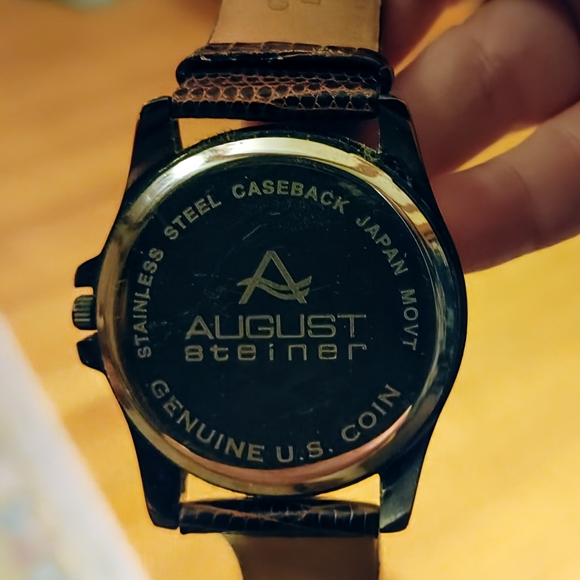 August Steiner Buffalo Nickel Men’s Watch: Genuine 1930 Coin Dial & Lizard Strap - Picture 2 of 5